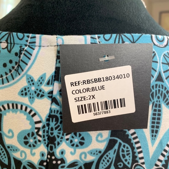 R & B collection patterned plus size dress 2X maxi - Picture 7 of 8